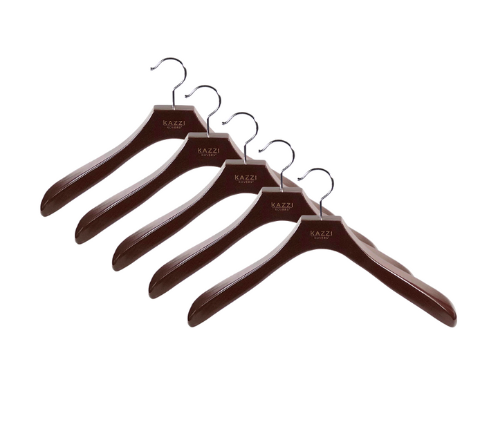 Coat Hangers | Walnut European Beech Wood - 5 Pack