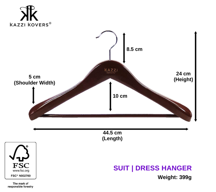 Walnut SUIT DRESS Hanger | Size Guide