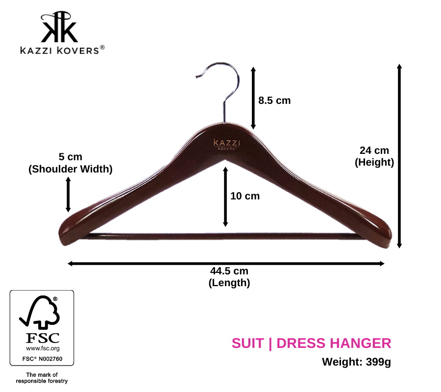 Walnut SUIT DRESS Hanger | Size Guide