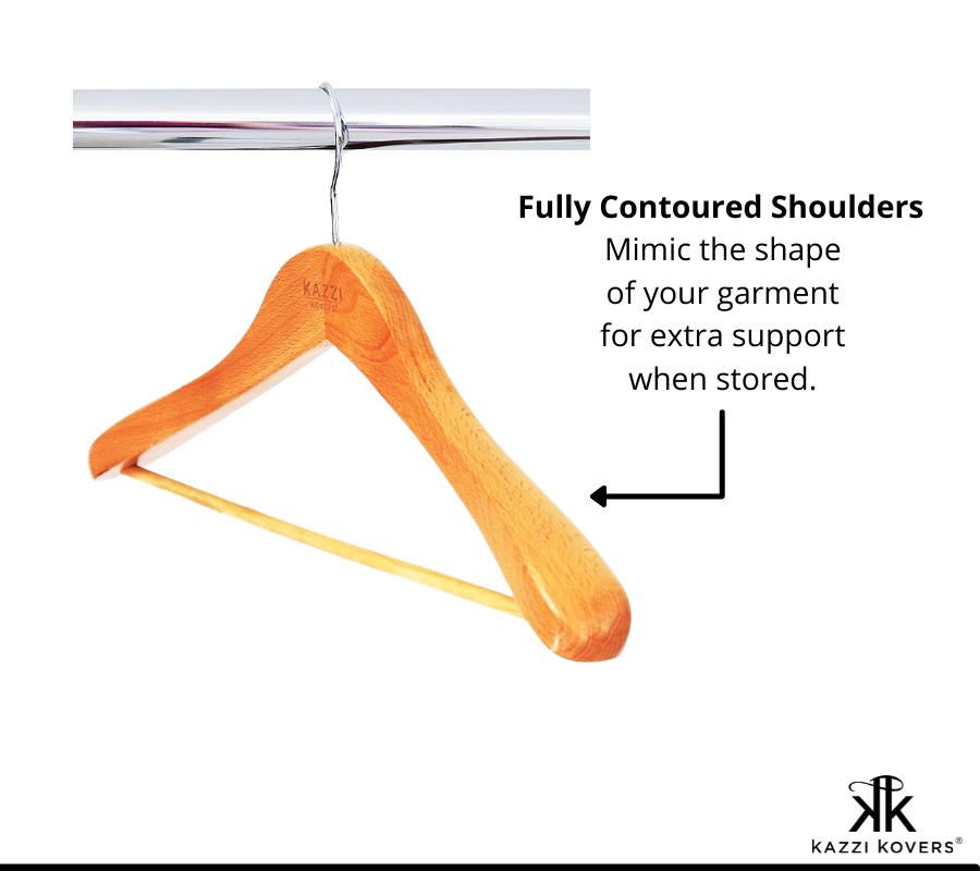 Contoured shoulders for extra garment care and support