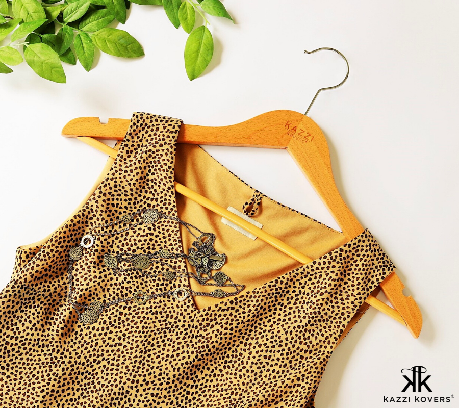 Leopard print sleeveless top with Kazzi Kovers light clothes hanger