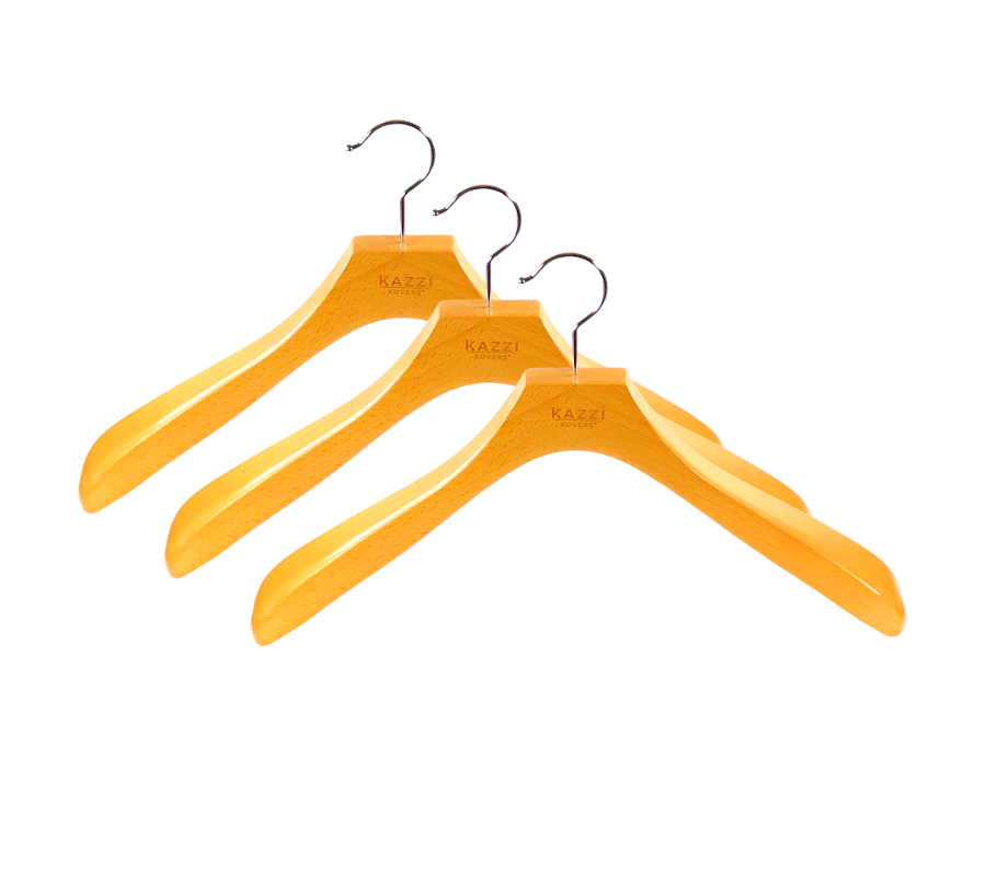 Wooden Coat Hangers | European Beech Wood - 3 Pack