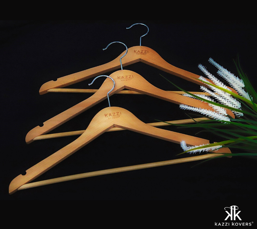 Clothes Hangers Bulk Packs Natural Beech Wood Kazzi Kovers